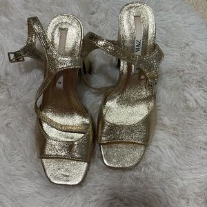 Gold platform Zara heels.